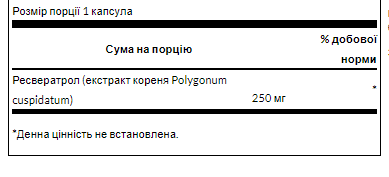Resveratrol 250mg - 30caps (Swanson ресвератрол 250 мг, 30 капсул) - 67 - Molodo
