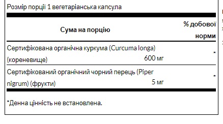 Turmeric Black Pepper - 60veg caps (Куркума з чорним перцем) - 65 - Molodo