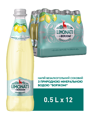 Лимонад Borjomi Limonati Цитрус скляна пляшка 0.5 л * 12 шт. - 65 - Molodo