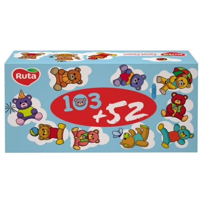 Серветки косметичні паперові Ruta Kids пенал 155 листів 2 шари 3штуки - 62 - Molodo