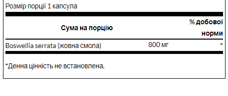Boswellia Double Strength 800 mg - 60 Caps (Босвелія) - 65 - Molodo