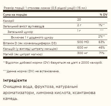 Liquid Calcium Magnesium Citrate with Vitamin D3 - 16 oz Natural Strawberry (Solgar кальцій і магній - 65 - Molodo
