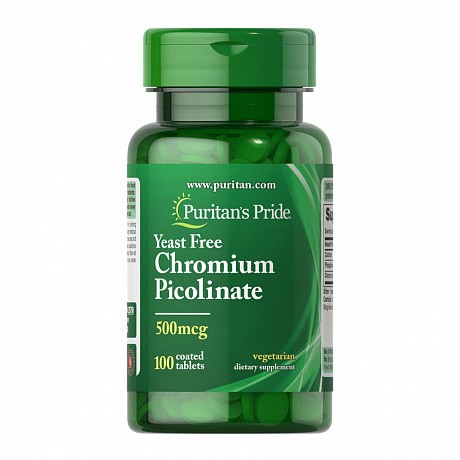 Chromium Picolinate 500 mcg Yeast Free - 100 tabs (Хрому піколінат без дріжджів) - 64 - Molodo