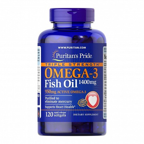 Triple Strength Omega-3 Fish Oil 1400 mg (950 mg Active Omega-3) - 120 softgels (Омега-3) - 64 - Molodo