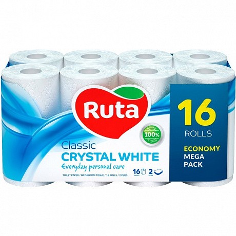 Папір туалетний Ruta Classic 16 рулонів 2 шари білий - 58 - Molodo