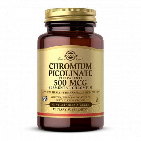 Chromium Picolinate 500 mcg - 60 caps (Solgar пиколинат хрома в капсулах) - 64 - Molodo