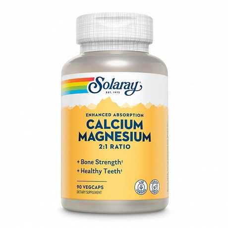 Calcium & Magnesium, AAC 2:1 - 90 caps (Кальцій, магній Solaray) - 65 - Molodo