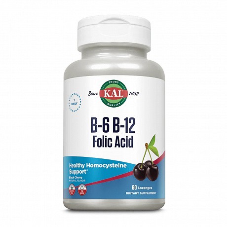 B-6 B-12 Folic Acid - 60 tabs Black Cherry (Вітамін B12 B6 фолієва кислота) - 64 - Molodo