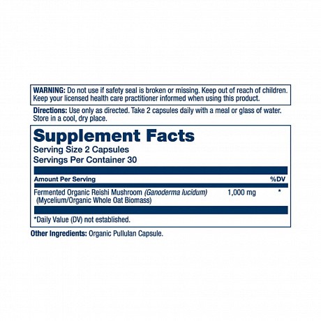 Org Grown Fermented Reishi 1000mg - 60 veg caps (Гриб Рейші) - 65 - Molodo