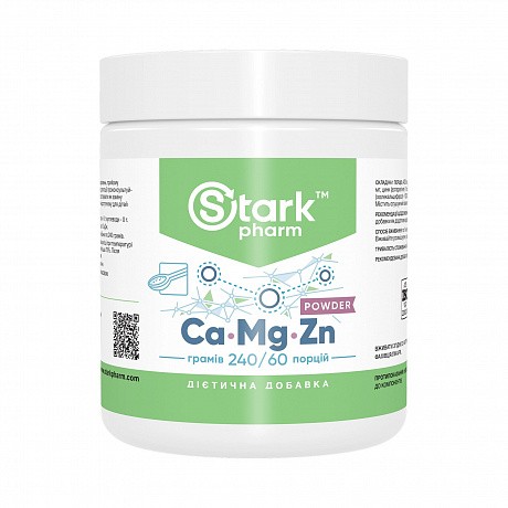 Calcium Magnesium & Zinc Powder - 240g (Комплекс мінералів. Кальцій, магній, цинк) - 64 - Molodo