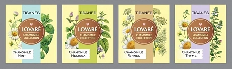 Чай Lovare Tisanes Chamomile Collection травяной 4 вида по 8 пакетиков - 64 - Molodo