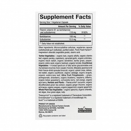 BioCoenzymated Benfotiamine - 30 caps (Вітамін B1 (Тіамін) - 67 - Molodo