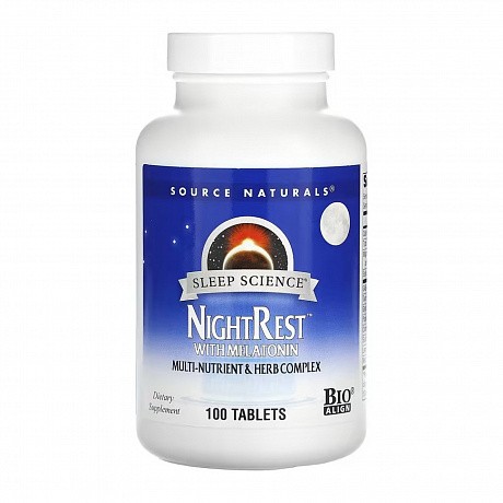 Sleep Science® NightRest™ with Melatonin - 100 tabs (Source Naturals Ночной комплекс с мелатонином, 100 таблеток) - 66 - Molodo