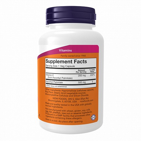 Ascorbyl Palmitate 500 mg - 100 veg caps (Аскорбіл Пальмітат) - 67 - Molodo