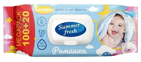 Влажные салфетки для детей Winter Fresh 120 шт. с крышкой - 58 - Molodo