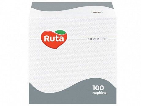 Салфетки бумажные Ruta однослойные  24*24 см 100 листов белые - 58 - Molodo