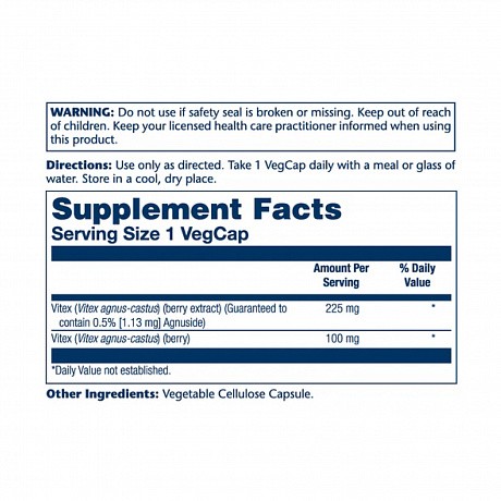 Vitex Chaste Berry Extract 225mg - 60 veg caps (Вітекс екстракт ягід) - 64 - Molodo
