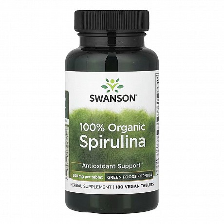 Certified Organic Spirulina 500mg - 180 tabs (Спирулина органическая) - 64 - Molodo