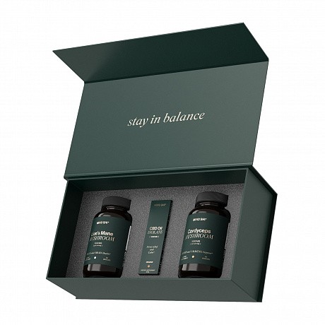 MIND SHI Mushroom+CBD Oil Premium Box (Комплекс грибів із заспокійливим ефектом+КБД Олія) - 69 - Molodo