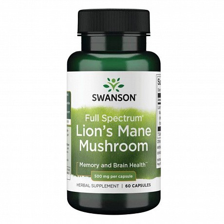 Lions Mane Mushroom 500mg - 60caps (Їжовик гребінчастий (Левова грива)) - 64 - Molodo