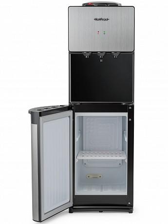 Кулер для води HotFrost V400BS чорний з сріблястим, з шафкою-холодильником, компресорне охолодження - 78 - Molodo