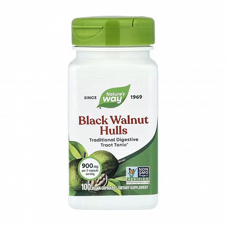 Black Walnut Hulls - 100 veg caps (Скорлупа черного ореха) - 63 - Molodo