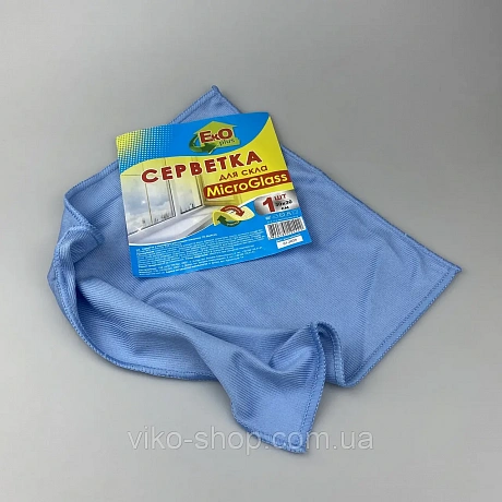 Салфетка из микрофибры для Стекла 1шт. 30*30 см. ТМ Eco Plus - 60 - Molodo