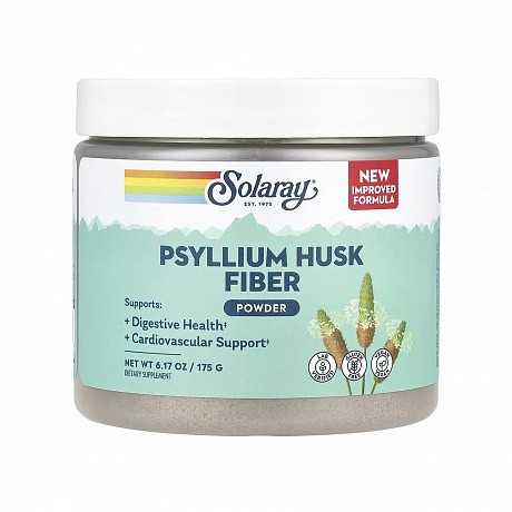 Psyllium Husk Fiber Powder - 175g Unflavored (Псилиум Волокно Порошок Solaray) - 63 - Molodo