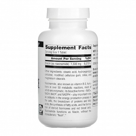 Niacinamide B-3 1500 mg - 100 tabs (Source Naturals Ниацинамид как источник витамина B) - 65 - Molodo