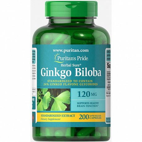 Ginkgo Biloba Standardized Extract 120mg - 200caps (Гінкго Білоба) - 63 - Molodo