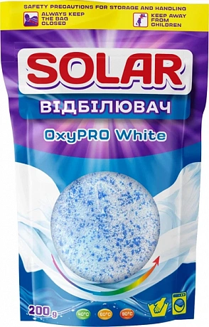 Отбеливатель и пятновыводитель кислородный Solar Oxipro White без хлора, 200 г - 60 - Molodo
