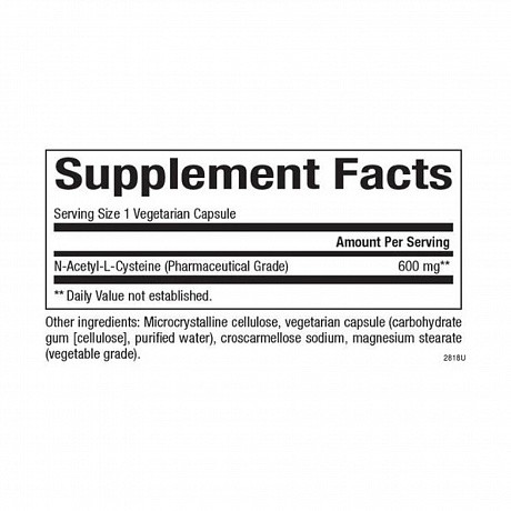 N-Acetyl-L-Cysteine Amino Acid 600mg - 60 veg caps (N-ацетил-L цистеїн) - 65 - Molodo