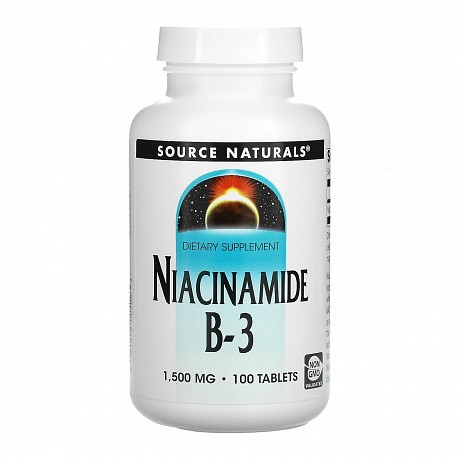 Niacinamide B-3 1500 mg - 100 tabs (Source Naturals Ниацинамид как источник витамина B) - 64 - Molodo