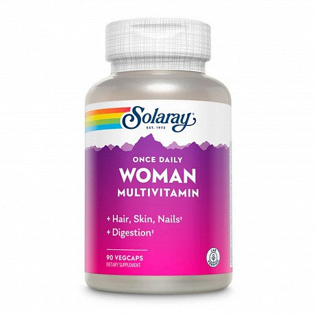 Once Daily Woman Multi-Vitamin - 90 vcaps (Мультивітаміни для жінок Solaray) - 65 - Molodo