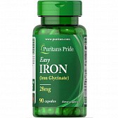 Easy Iron 28 mg (Iron Glycinate) - 90 Capsules (Залізо) - 70 - Molodo