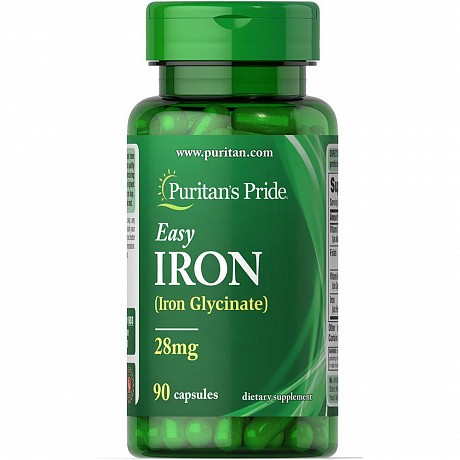 Easy Iron 28 mg (Iron Glycinate) - 90 Capsules (Залізо) - 64 - Molodo