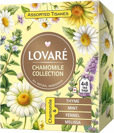 Чай Lovare Tisanes Chamomile Collection травяной 4 вида по 8 пакетиков - 62 - Molodo