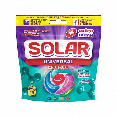 Капсулы для стирки Solar Universal Molecule Fast & Fresh для коротких циклов, 10 шт. - 60 - Molodo