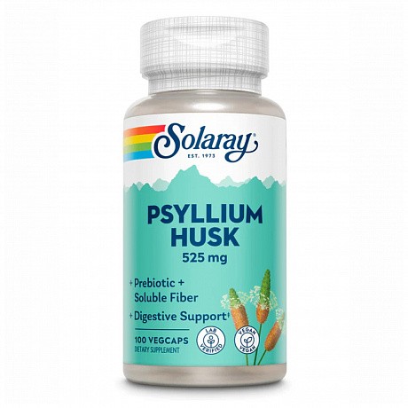 Psyllium Husk 525mg - 100 vcaps (Псиллиум, шелуха семян подорожника, Solaray) - 65 - Molodo