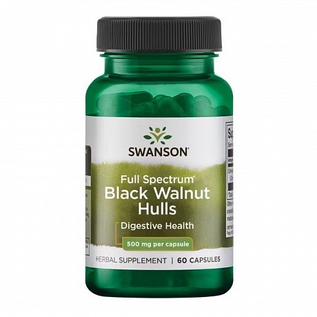 Black Walnut Hulls 500mg - 60caps (Шкаралупа чорного горіха) - 63 - Molodo