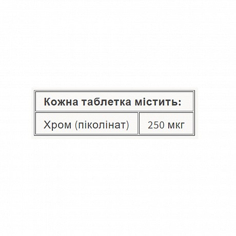 Chromium Picolinate 250mcg - 90 tabs (Хром) - 67 - Molodo