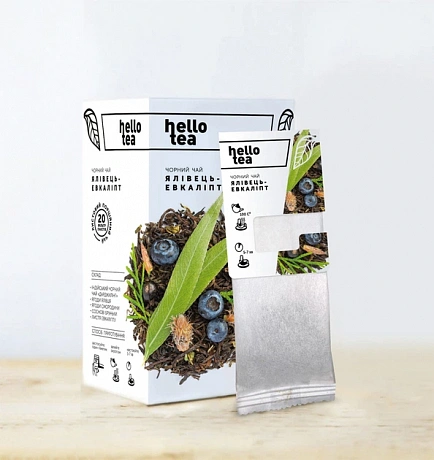 Чай черный Hello Tea Juniper-Eucalyptus (Хелло Ти Можжевельник-Эвкалипт) в пакетиках, 20 шт - 62 - Molodo