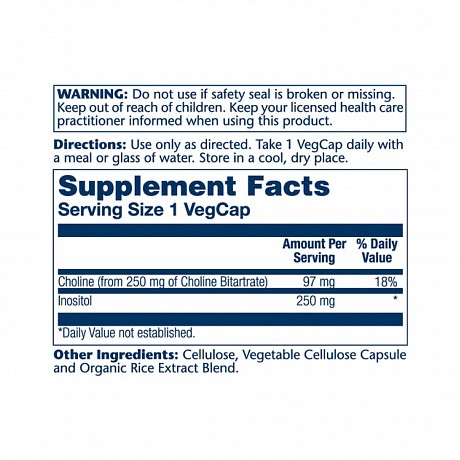Choline & Inositol - 100 vcaps (Холін та інозитол Solaray 250 мг) - 66 - Molodo
