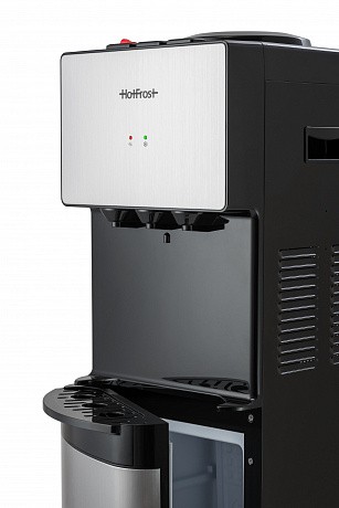 Кулер для води HotFrost V400BS чорний з сріблястим, з шафкою-холодильником, компресорне охолодження - 73 - Molodo