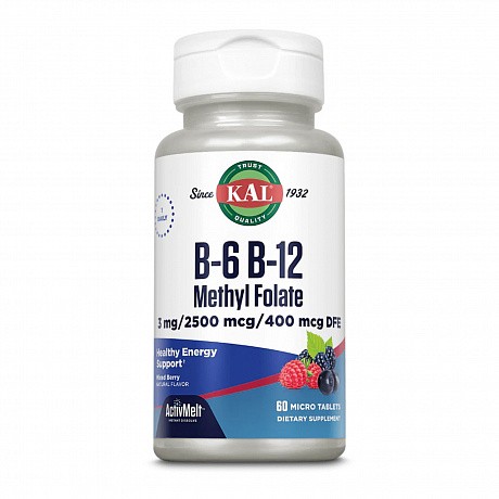 B6 B12 Methyl Folate - 60 tabs Mixed Berry (Вітаміни В6, В12 та метилфолат) - 64 - Molodo