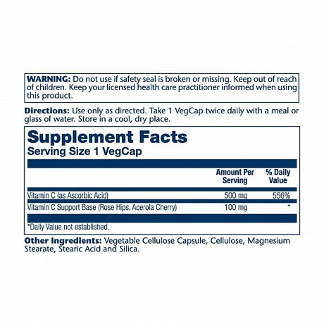 Vitamin C with Rose Hips & Acerola, Timed Release 500mg - 100 veg caps (Вітамін С) - 65 - Molodo