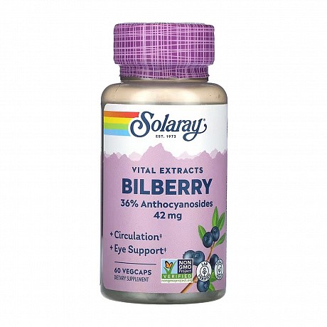 Bilberry Berry Extract 42mg - 60 vcaps (Чорника 42мг Solaray) - 63 - Molodo