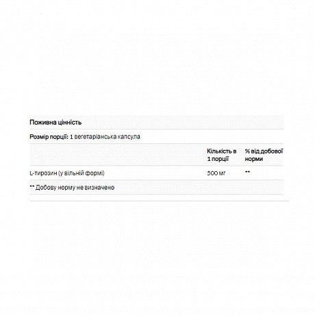L-Tyrosine 500mg - 100 vcaps (L-тирозин Solgar) - 67 - Molodo