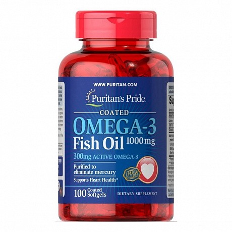 Omega-3 Fish Oil 1000 mg (300 mg Active Omega-3) - 100 Softgels (Омега-3) - 64 - Molodo