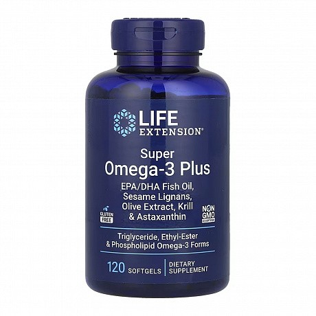 Super Omega-3 Plus EPA/DHA Fish Oil, Sesame Lignans, Olive Extract, Krill & Astaxanthin-120 softgels - 64 - Molodo